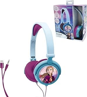 Disney Frozen Lexibook Elsa Stereo Headphone, kids safe, foldable and adjustable, blue/black, HP010FZ