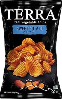 Terra Vegetable Chips, Crinkle Cut Sweet Potato with Sea Salt, 5 oz
