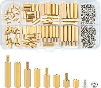 M2.5 Male Female Hex Brass Spacer Standoff Screw Nut Assortment Kit (180Pcs)