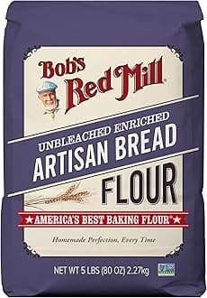 Bob's Red Mill Artisan Bread Flour, 5lb (Pack of 1) - Vegan, Kosher, Unbleached, Unbromated
