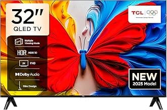 TCL 32S5K Television 32 Inch Smart TV QLED HDR 10 Google TV, Dolby Audio, Game Mode, Multiple Eye Care with Slim Design (2025 Model)