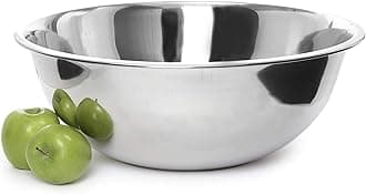 Ybmhome Stainless Steel Mixing Bowl - Premium Polished Mirror Nesting Metal Bowl for Cooking and Serving, Stackable for Convenient Storage-5 Quart,1175, silver