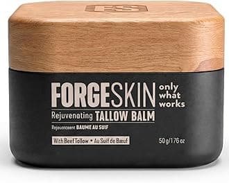 Forge Skin® Wrinkle Defense Beef Tallow Balm for Men [TALLOW-BASED] Moisturizer for Face Hydration - Hydrating Anti Aging Skin Cream - Natural Facial Skincare Lotion with Essential Oils (1.7 OZ)
