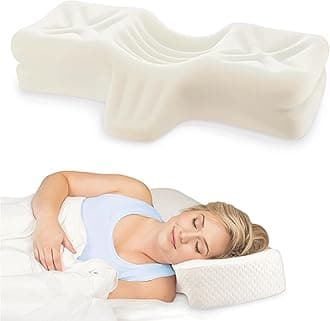 Cervical Orthopedic Foam Pillow - Neck Support Pillow for Side & Back Sleepers - Ergonomic Pillow for Neck Support, Relief, & Spinal Alignment – Petite Size, Firm, White