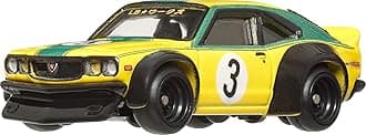 Premium Car Culture Collectible Toy Car, 1:64 Scale Die-Cast Mazda RX3, Japan Historics 4 Vehicle with Real Riders Tires