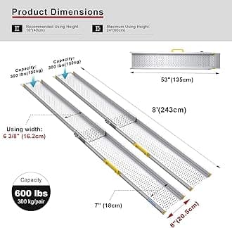 Ruedamann 8' Telescoping Portable Wheelchair Ramp 8 feet MR107-8