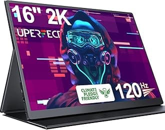 UPERFECT Portable Gaming Monitor, Portable Monitor 400 Nits HDR FreeSync Laptop Monitor w/VESA & Smart Case Matte IPS Eye Care External Second Screen for Switch, Xbox, PS5 (2K 120HZ)