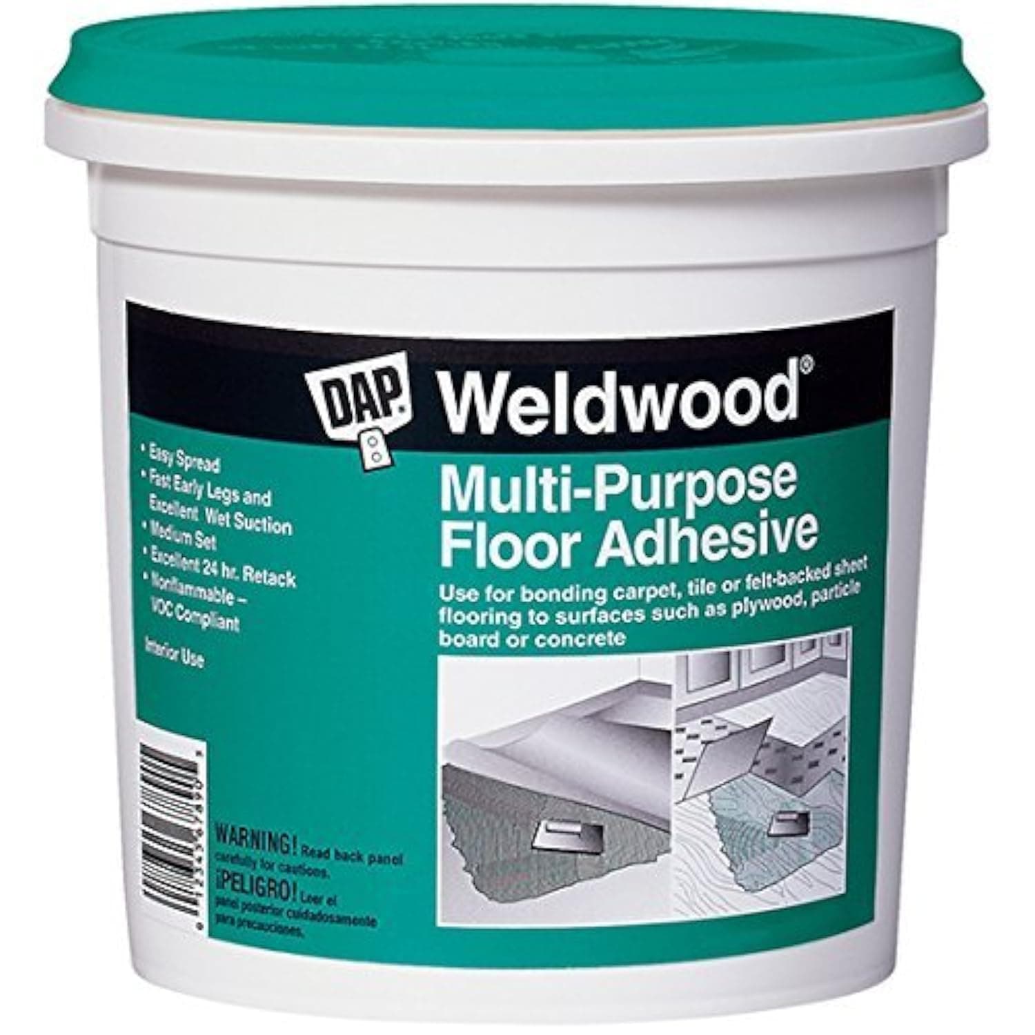 DAP 2-Pack 00141 Multi-Purpose Floor Adhesive, 1-Quart