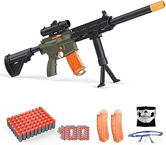 Toy Gun with Soft Bullets, Manual Foam Blasters Guns with 100 Bullets, Sniper Rifle with Scope, Toy Gun