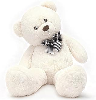 MorisMos Large White Teddy Bear, 39 Inch Big Teddy Bear Plush, Soft Giant Bears for Girls Girlfriend, Birthday, Baby Shower