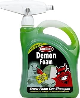 CarPlan Demon Snow Foam Car Shampoo with Built in Gun - 2 Litre - Vehicle Wash Cleaner High Detailing Care Attach To Hose Pipe No Pressure Washer Required - Easy to Use