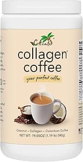 Collagen Coffee | Coconut Infused Colombian Blend Coffee with Anti-Aging Collagen | Antioxidants & Natural Energy | 19.05oz
