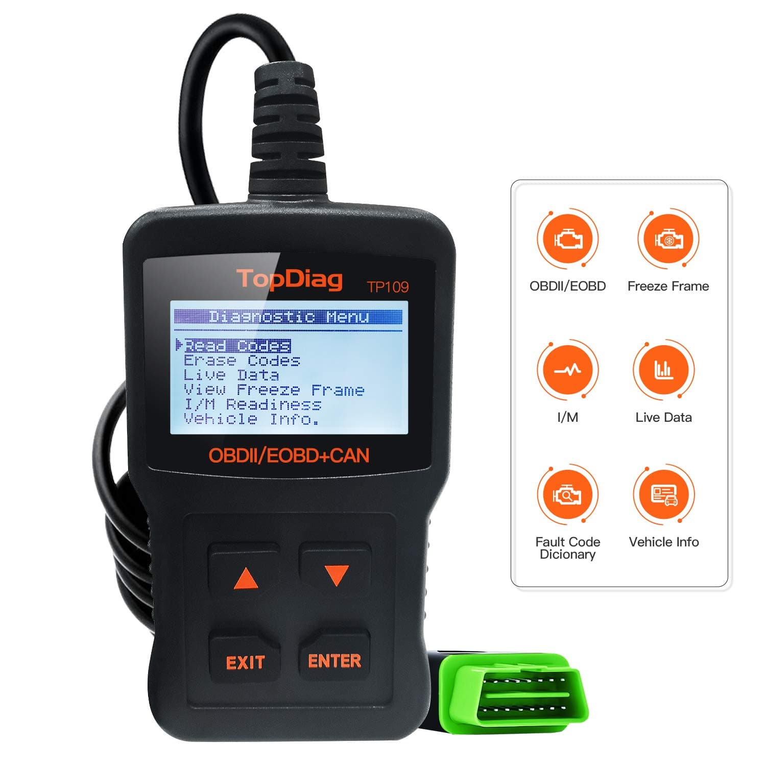 JDiag JD101 Universal Code Readers Engine Scan Tool Check Engine Light Car Diagnostic Tool OBD2 Scanner with Battery Test