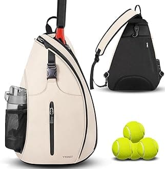 Tennis Bag, Tennis Sling Backpack Crossbody Water Resistant for Men Women, Compatible for Pickleball Badminton Rackets