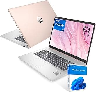 HP 17.3" Touchscreen Laptop, Intel Core i7-1355U, Pale Rose Gold, 32GB RAM, 2TB SSD, Webcam, HDMI, Backlit Keyboard, Fingerprint Reader, Wi-Fi 6, Windows 11 Home