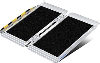 Ruedamann 2'L x 28.3" W,Holds up to 600 lbs,Wheelchair Ramp with Non-Slip Surface,Portable Aluminum Wheelchair Ramp,Folding Ramps for Wheelchairs,Home,Steps,Stairs,Handicaps,Doorways