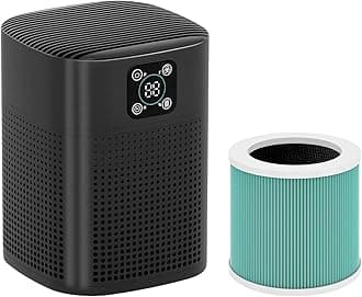 HoneyuanAir Purifiers for pets- H13 HEPA Air Purifier for home, Large Room, Coverage of 600 sqft, Air purifiers with 360°Air Intake, 3 Fan Speeds, 3-Stage Filtration, 24db Sleep Mode, Black