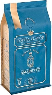 Amaretto Flavored Whole Bean Coffee – 100% Arabica, Single Origin, Medium Roast, Naturally Sweetened, Indulgent and Smooth – Perfect for Cold Brew – by Coffea Flavor