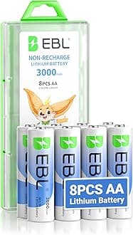 AA Batteries, 3000 mAh 1.5V Lithium Batteries, Double A Battery, Ultimate Power for High Drain Devices - Pack of 8 Disposable Batteries