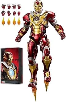 7 Inch Ironman Mark17 Action Figure,(1/10 Scale) Exquisite Painting 20 Joints Movable Toy with Lots of Accessories