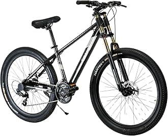 FitTrip Super Dominator 27.5T MTB | 21 SPD Shimano Gearset | Dual Crown Suspension | 160mm Disk Brakes | Unisex (Dark Edition)