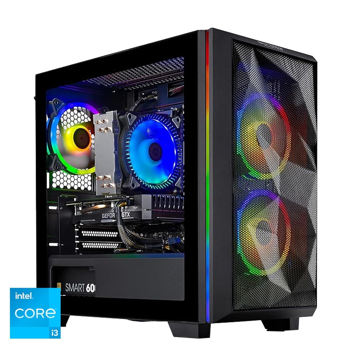 SkyTech Chronos Mini Gaming PC Desktop - Intel Core-i3 10100F 3.6GHz, GTX 1650 4G, 500GB SSD, 8G 3000, RGB Fan, AC WiFi, Windows 10 Home 64-Bit