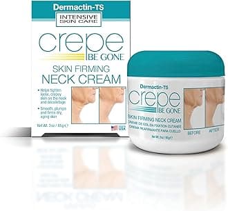 Dermactin-TS Crepe Be Gone Firming Neck Cream, Anti Aging Wrinkle Cream Moisturizer, Skin Tightening, Turkey Neck Tightener, Repair Crepe Skin, Helps Double Chin 3 oz.