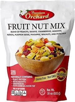 FRUIT NUT MIX TRAIL MIX by PREMIUM ORCHARD - Gourmet Trail Mix Bulk Blend of Mixed Nuts & Dried Fruit - Healthy Vegan Snacks, Snack Nut Mix, Plant Protein Source, Non-GMO, Natural - 18oz