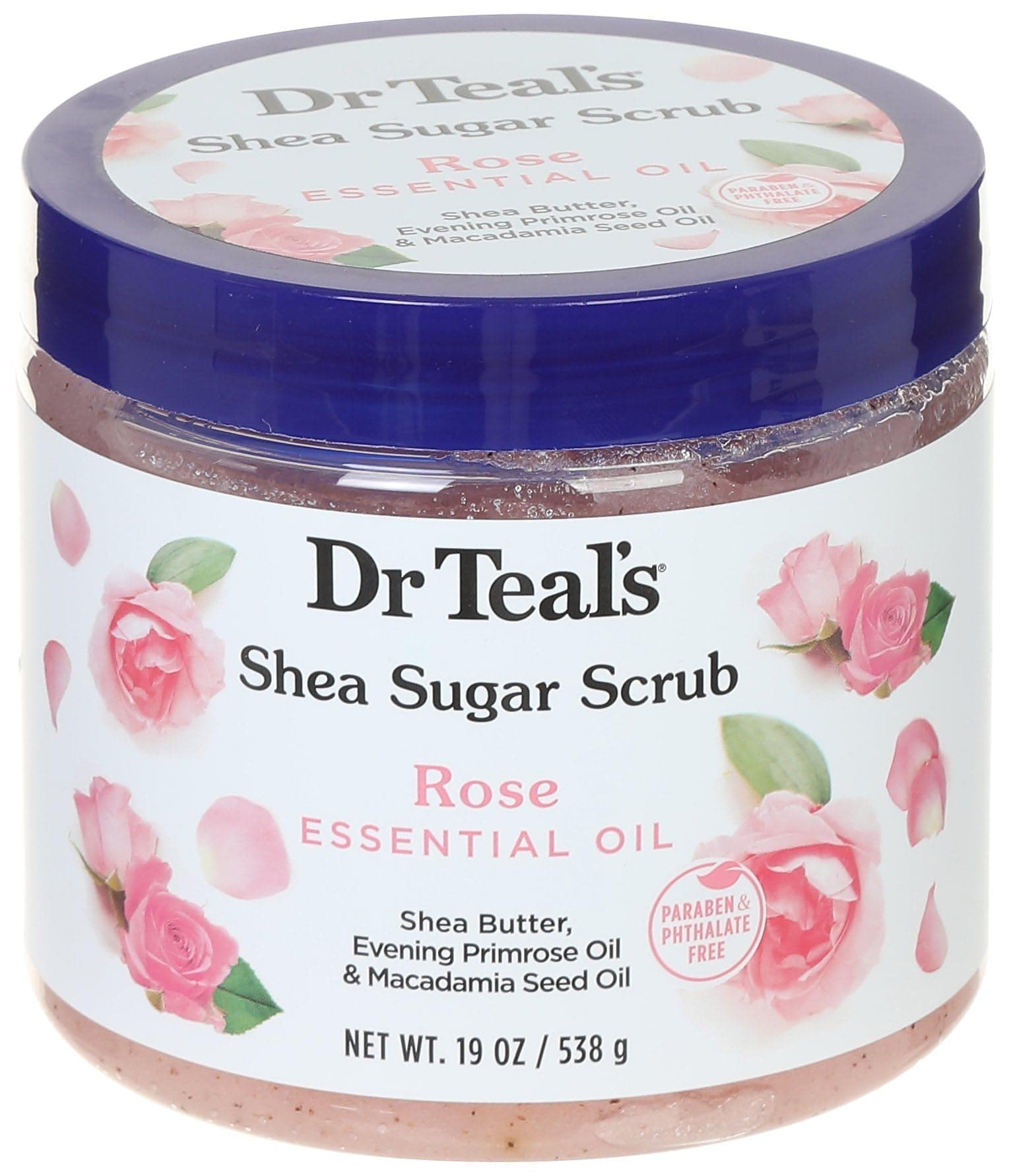 DR TEAL'S SHEA SUGAR BODY SCRUB ROSE 538G