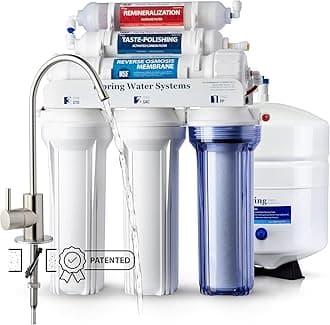 RCC7AK 6 Stage Reverse Osmosis Water System Under Sink with Alkaline Remineralization, NSF Certified, 75 GPD, TDS Reduction