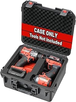 Case for Milwaukee M18 Impact Drill Driver Combo Kit - Waterproof Tool Box for Milwaukee Power Drill & Impact Set, Hard Tool Case for Cordless Drill M18 Fuel/Driver/Battery/Charger