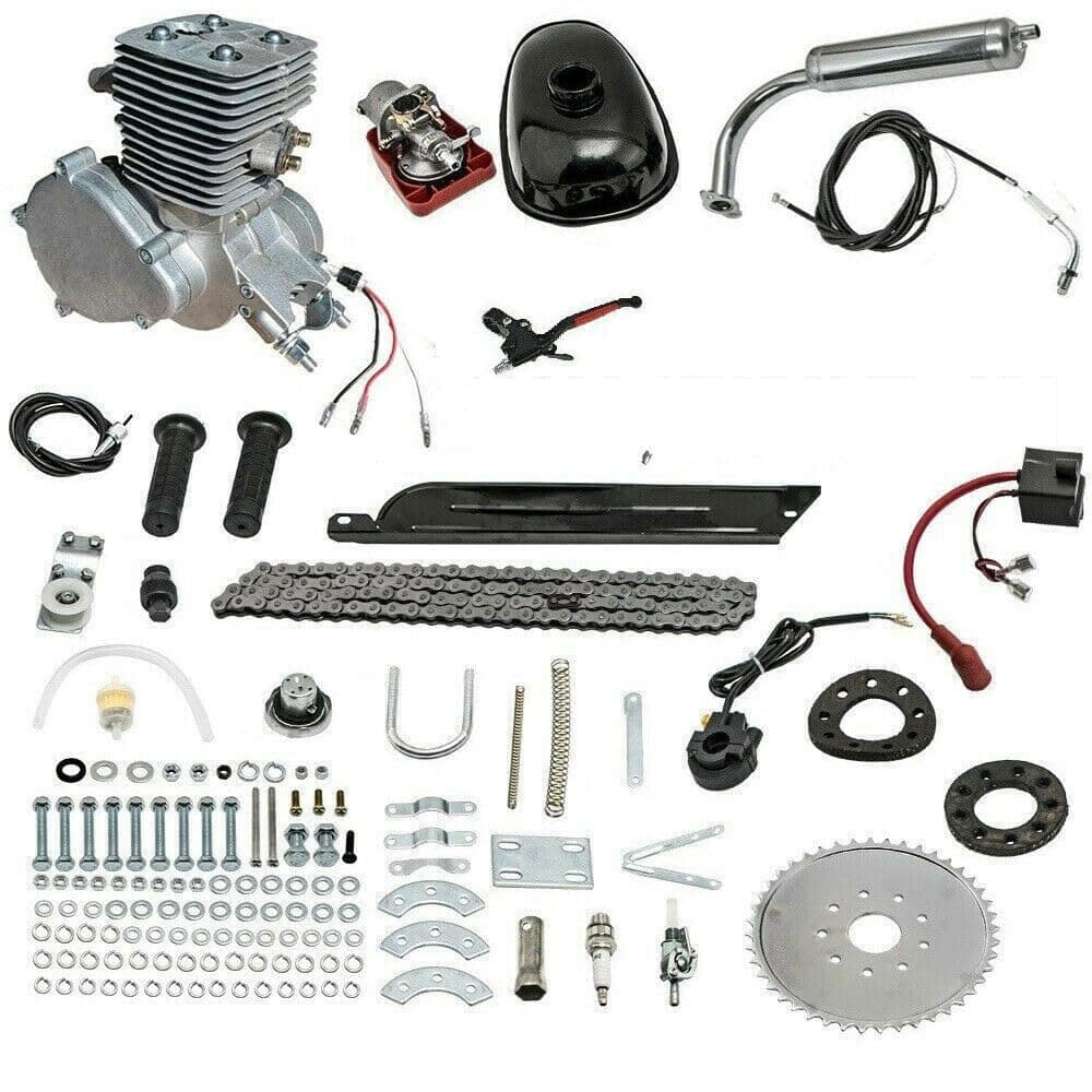 100cc Bicycle Engine Kit, 2 Stroke Motorized Bicycle Engine Kit, Air-Cooling Petrol Gas Motor Engine Kit, Bicycle Motor Kit for 26-28" Bikes (Upgraded)