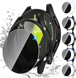 Tensea Multipack for Samsung Galaxy Watch 7 Screen Protector Case 40mm Accessories, Hard PC Bumper/HD Anti-Fog Tempered Glass Protective Film, Face Cover Set, Galaxy Watch 7 Case for Women Men