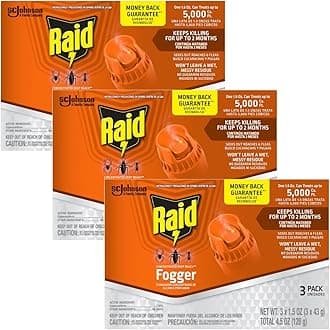 Raid Concentrated Deep Reach Fogger Kills Ants Roaches and Spiders 1.5 Ounce Cans 3 Count (Pack of 3)