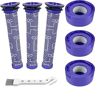 6 Pack Vacuum Filter Replacement Kit for V7, V8 Animal and V8 Absolute Cordless Vacuum, 3 Pre Filter, 3 Post Filter, Replaces Part # 965661-01 & 967478-01