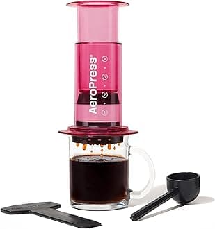 AeroPress, Aeropress, Pink, Coffee Maker, Filter, French Press, Espresso, Iced Coffee, Unbreakable, Pressure Extraction