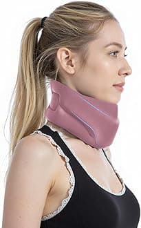 Neck Brace for Sleeping - Cervical Collar Relief Neck Pain and Neck Support Soft Foam Wraps Keep Vertebrae Stable for Relief of Cervical Spine Pressure for Women & Men Rose Pink Large Size