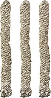 Embroiderymaterial 3MM Thick Metallic Zari Threads for Jewellery Making, Bracelet Making, Zari Thread for Aari Work, Embroidery Work, Dori/Rope/Dhaga (3 Skeins/100 Grams/Silver Color)