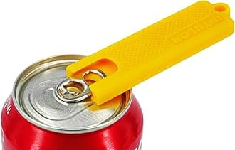 Intulon Soda Can Tab Opener, Pop Tab Lifter for Easy Opening - Compact Kitchen Gadget for Seniors, Arthritis Friendly, Portable Pocket Tool (Yellow, Regular (6 Pack))