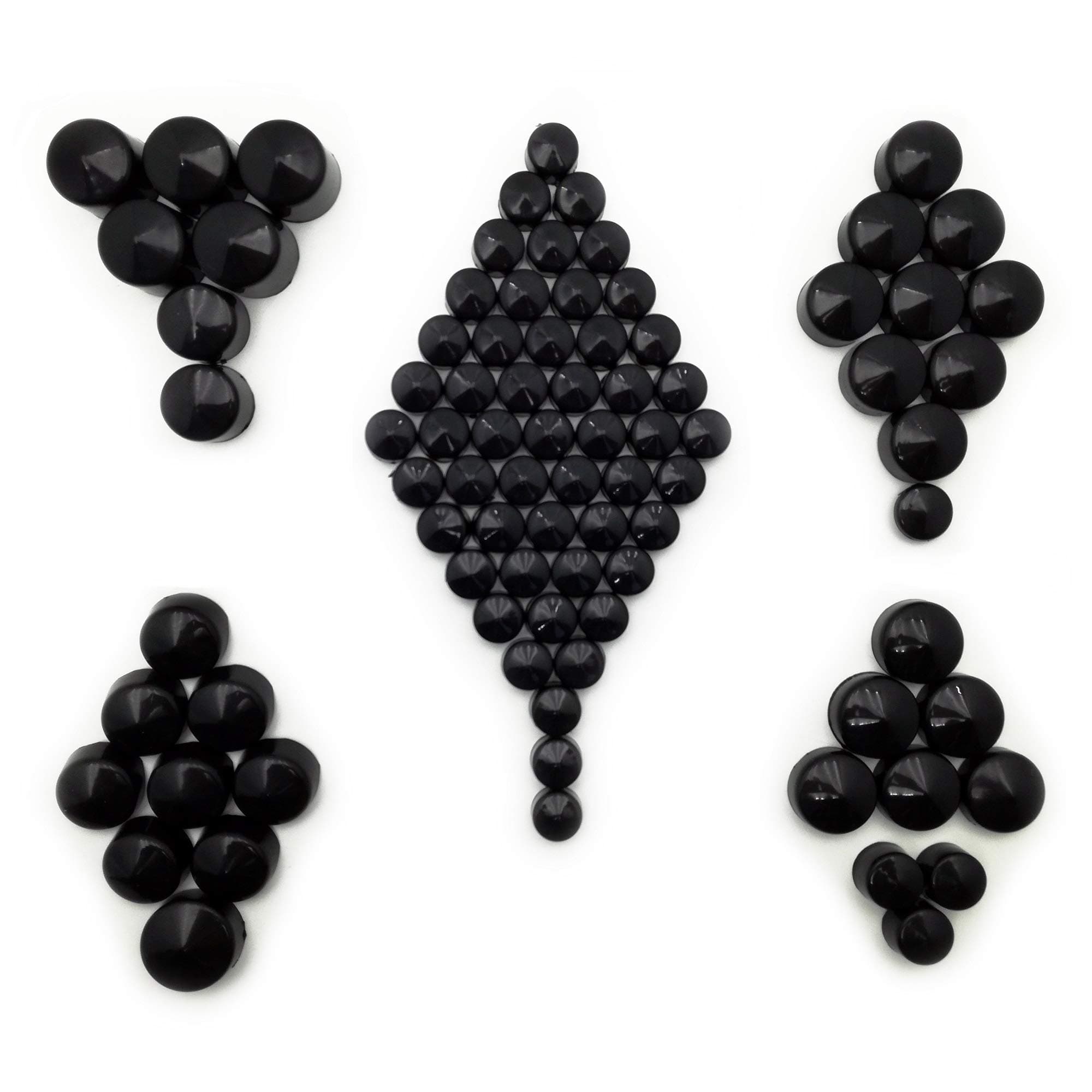 Replacement Engine Bolt Head Covers Nut Topper Caps for Harley Davidson Dyna 1999-2005 86 Pieces Complete Kit ABS Black