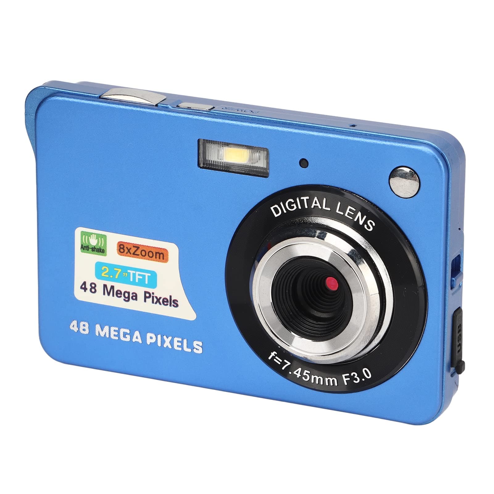 Digital Camera, 48MP 2.7in LCD 4K Camera Vlogging for Shooting (Blue)
