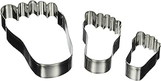 R&M International Foot Shaped Cookie Cutters, Assorted Sizes, 3-Piece Set in Gift Tin