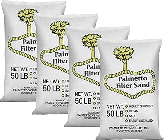 Palmetto 4 Pack Pool Filter Sand for Residential and Commercial Pumps, 50 lbs