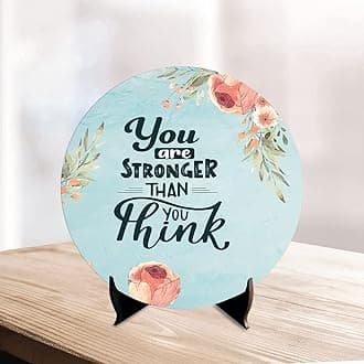 Artvibes Showpiece Idols and Figurines for Home and Office Decor | Stylish Quote Your are Stonger Than You Think for Table | Desk | Livingroom | Modern Art Design | Motivational Printed (SP_1217)