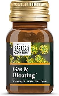 Gaia Herbs Gas & Bloating - Provides Relief from Occasional Gas & Bloating* - with Activated Charcoal, Fennel & Chamomile - 50 Vegan Capsules (25 Servings)