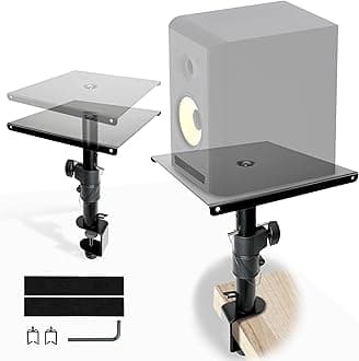 Desktop Clamp-On Studio Monitor Speaker Stands (Pair) | Adjustable