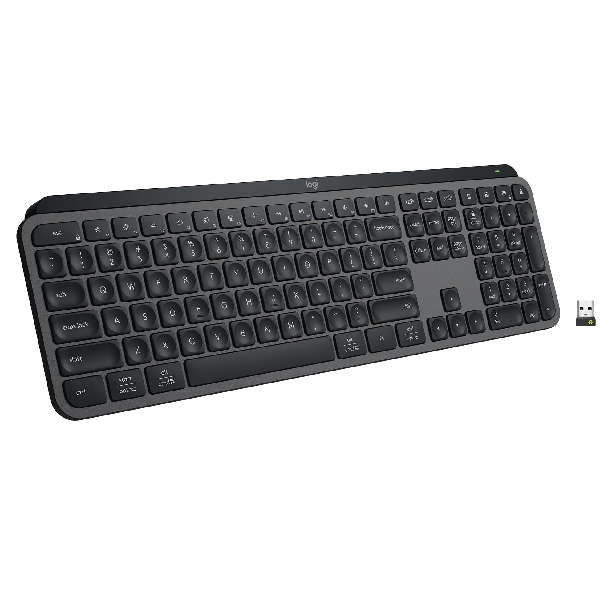MX Keys S Wireless Keyboard, Low Profile, Fluid Precise Quiet Typing, Programmable Keys, Backlighting, Bluetooth, USB C Rechargeable, for Windows PC, Linux, Chrome, Mac - Graphite