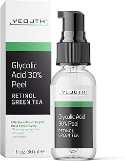 Glycolic Acid Peel for Face, At Home Chemical Exfoliator AHA 30% Glycolic Acid Face Peel with Retinol, Designed to Refresh and Smooth the Appearance of Skin 1oz