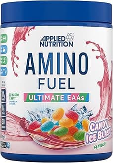 Amino Fuel - Amino Acids Supplement, EAA Essential Amino Acids Powder, Muscle Fuel & Recovery (390g - 30 Servings, Candy Ice Blast)