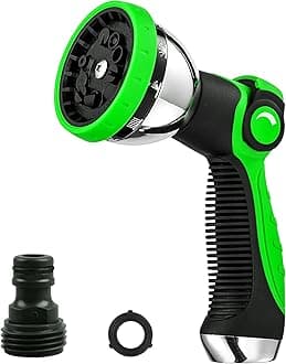 Garden Hose Nozzle Spray Nozzle,10 Hose Metal Duty Watering Patterns Thumb Control On Off Valve, High Pressure Nozzle Sprayer for Watering Plants, Car Wash,Cleaning,Showering Pets